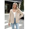 imageZeagoo Womens Cozy Fleece Jacket Western Aztec Print Button Down Coat with Pockets Casual Warm Outwear 2024Light Khaki