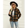 imageZeagoo Womens Cozy Fleece Jacket Western Aztec Print Button Down Coat with Pockets Casual Warm Outwear 2024Navy Plaid