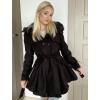 imageZeagoo Womens Fashion Faux Fur Lapel DoubleBreasted Thick Wool Trench Coat Winter Warm Jacket S2XLBlack