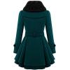 imageZeagoo Womens Fashion Faux Fur Lapel DoubleBreasted Thick Wool Trench Coat Winter Warm Jacket S2XLBlue Green