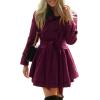imageZeagoo Womens Fashion Faux Fur Lapel DoubleBreasted Thick Wool Trench Coat Winter Warm Jacket S2XLCherry Red