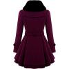 imageZeagoo Womens Fashion Faux Fur Lapel DoubleBreasted Thick Wool Trench Coat Winter Warm Jacket S2XLCherry Red