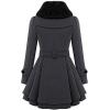 imageZeagoo Womens Fashion Faux Fur Lapel DoubleBreasted Thick Wool Trench Coat Winter Warm Jacket S2XLDeep Grey