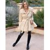 imageZeagoo Womens Fashion Faux Fur Lapel DoubleBreasted Thick Wool Trench Coat Winter Warm Jacket S2XLLight Khaki