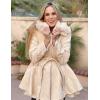 imageZeagoo Womens Fashion Faux Fur Lapel DoubleBreasted Thick Wool Trench Coat Winter Warm Jacket S2XLLight Khaki