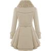 imageZeagoo Womens Fashion Faux Fur Lapel DoubleBreasted Thick Wool Trench Coat Winter Warm Jacket S2XLLight Khaki