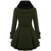 imageZeagoo Womens Fashion Faux Fur Lapel DoubleBreasted Thick Wool Trench Coat Winter Warm Jacket S2XLNewarmy Green