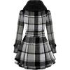 imageZeagoo Womens Fashion Faux Fur Lapel DoubleBreasted Thick Wool Trench Coat Winter Warm Jacket S2XLNewblack Tartan
