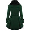 imageZeagoo Womens Fashion Faux Fur Lapel DoubleBreasted Thick Wool Trench Coat Winter Warm Jacket S2XLNewdark Green