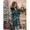 imageZeagoo Womens Fashion Faux Fur Lapel DoubleBreasted Thick Wool Trench Coat Winter Warm Jacket S2XLNewgreen Tartan