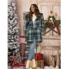 imageZeagoo Womens Fashion Faux Fur Lapel DoubleBreasted Thick Wool Trench Coat Winter Warm Jacket S2XLNewgreen Tartan