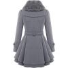 imageZeagoo Womens Fashion Faux Fur Lapel DoubleBreasted Thick Wool Trench Coat Winter Warm Jacket S2XLNewmoon Grey
