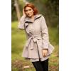 imageZeagoo Womens Fashion Faux Fur Lapel DoubleBreasted Thick Wool Trench Coat Winter Warm Jacket S2XLNewmoon Grey