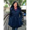 imageZeagoo Womens Fashion Faux Fur Lapel DoubleBreasted Thick Wool Trench Coat Winter Warm Jacket S2XLNewnavy Blue