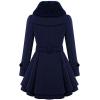 imageZeagoo Womens Fashion Faux Fur Lapel DoubleBreasted Thick Wool Trench Coat Winter Warm Jacket S2XLNewnavy Blue