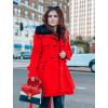 imageZeagoo Womens Fashion Faux Fur Lapel DoubleBreasted Thick Wool Trench Coat Winter Warm Jacket S2XLNewred