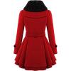 imageZeagoo Womens Fashion Faux Fur Lapel DoubleBreasted Thick Wool Trench Coat Winter Warm Jacket S2XLNewred