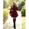 imageZeagoo Womens Fashion Faux Fur Lapel DoubleBreasted Thick Wool Trench Coat Winter Warm Jacket S2XLNewwine Red