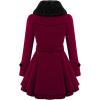 imageZeagoo Womens Fashion Faux Fur Lapel DoubleBreasted Thick Wool Trench Coat Winter Warm Jacket S2XLNewwine Red