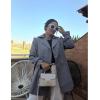 imageZeagoo Womens Fashion Faux Fur Lapel DoubleBreasted Thick Wool Trench Coat Winter Warm Jacket S2XLZgrey