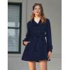 imageZeagoo Womens Fashion Faux Fur Lapel DoubleBreasted Thick Wool Trench Coat Winter Warm Jacket S2XLZnavy Blue