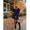 imageZeagoo Womens Fashion Faux Fur Lapel DoubleBreasted Thick Wool Trench Coat Winter Warm Jacket S2XLZnavy Blue