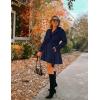imageZeagoo Womens Fashion Faux Fur Lapel DoubleBreasted Thick Wool Trench Coat Winter Warm Jacket S2XLZnavy Blue