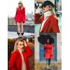 imageZeagoo Womens Fashion Faux Fur Lapel DoubleBreasted Thick Wool Trench Coat Winter Warm Jacket S2XLZred