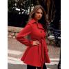 imageZeagoo Womens Fashion Faux Fur Lapel DoubleBreasted Thick Wool Trench Coat Winter Warm Jacket S2XLZred