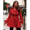 imageZeagoo Womens Fashion Faux Fur Lapel DoubleBreasted Thick Wool Trench Coat Winter Warm Jacket S2XLZred
