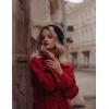 imageZeagoo Womens Fashion Faux Fur Lapel DoubleBreasted Thick Wool Trench Coat Winter Warm Jacket S2XLZred