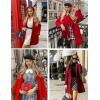 imageZeagoo Womens Fashion Faux Fur Lapel DoubleBreasted Thick Wool Trench Coat Winter Warm Jacket S2XLZwine Red