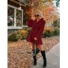 imageZeagoo Womens Fashion Faux Fur Lapel DoubleBreasted Thick Wool Trench Coat Winter Warm Jacket S2XLZwine Red