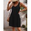 imageZeagoo Womens Summer Dress 2025 Loose V Neck Sleeveless Sundresses Swimsuit Coverup with Pockets Floral Tank DressesBlack