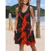 imageZeagoo Womens Summer Dress 2025 Loose V Neck Sleeveless Sundresses Swimsuit Coverup with Pockets Floral Tank DressesBlack Redprinted