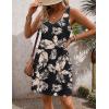 imageZeagoo Womens Summer Dress 2025 Loose V Neck Sleeveless Sundresses Swimsuit Coverup with Pockets Floral Tank DressesBlackleaf Printed