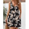 imageZeagoo Womens Summer Dress 2025 Loose V Neck Sleeveless Sundresses Swimsuit Coverup with Pockets Floral Tank DressesBlackleaf Printed