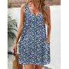 imageZeagoo Womens Summer Dress 2025 Loose V Neck Sleeveless Sundresses Swimsuit Coverup with Pockets Floral Tank DressesBlue Floralprinted