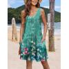 imageZeagoo Womens Summer Dress 2025 Loose V Neck Sleeveless Sundresses Swimsuit Coverup with Pockets Floral Tank DressesGreen Floralprinted