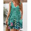 imageZeagoo Womens Summer Dress 2025 Loose V Neck Sleeveless Sundresses Swimsuit Coverup with Pockets Floral Tank DressesGreen Floralprinted