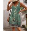 imageZeagoo Womens Summer Dress 2025 Loose V Neck Sleeveless Sundresses Swimsuit Coverup with Pockets Floral Tank DressesGreenprinted