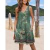 imageZeagoo Womens Summer Dress 2025 Loose V Neck Sleeveless Sundresses Swimsuit Coverup with Pockets Floral Tank DressesGreenprinted