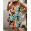 imageZeagoo Womens Summer Dress 2025 Loose V Neck Sleeveless Sundresses Swimsuit Coverup with Pockets Floral Tank DressesLeafprinted