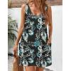 imageZeagoo Womens Summer Dress 2025 Loose V Neck Sleeveless Sundresses Swimsuit Coverup with Pockets Floral Tank DressesLeafprinted2