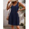 imageZeagoo Womens Summer Dress 2025 Loose V Neck Sleeveless Sundresses Swimsuit Coverup with Pockets Floral Tank DressesNavy Blue