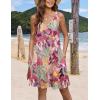 imageZeagoo Womens Summer Dress 2025 Loose V Neck Sleeveless Sundresses Swimsuit Coverup with Pockets Floral Tank DressesPurple Leafprinted
