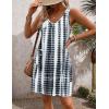imageZeagoo Womens Summer Dress 2025 Loose V Neck Sleeveless Sundresses Swimsuit Coverup with Pockets Floral Tank DressesWhite Blackprinted