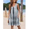 imageZeagoo Womens Summer Dress 2025 Loose V Neck Sleeveless Sundresses Swimsuit Coverup with Pockets Floral Tank DressesWhite Blackprinted
