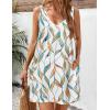 imageZeagoo Womens Summer Dress 2025 Loose V Neck Sleeveless Sundresses Swimsuit Coverup with Pockets Floral Tank DressesWhite Leafprinted