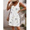 imageZeagoo Womens Summer Dress 2025 Loose V Neck Sleeveless Sundresses Swimsuit Coverup with Pockets Floral Tank DressesWhiteprinted